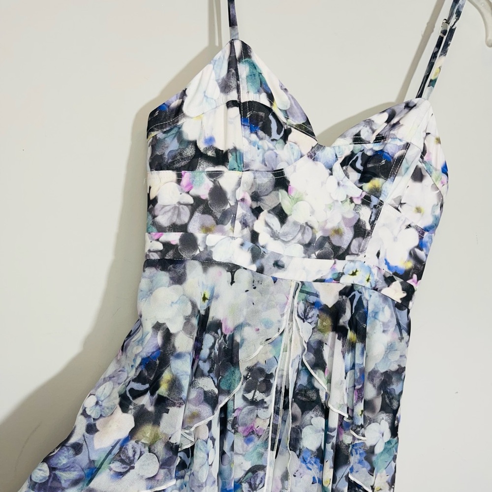 Fame and Partners The Catherine Tiered Floral Bustier Gown Evening Maxi Dress 4 - Picture 10 of 16